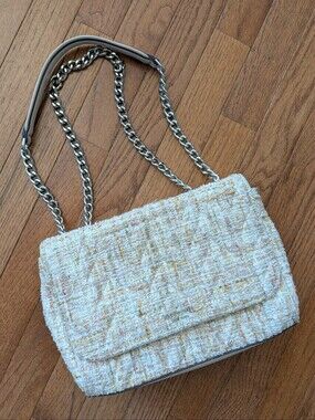 kate spade Cream Tweed Chain Shoulder Bag